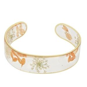 Elegant Floral Resin Cuff Bracelet
